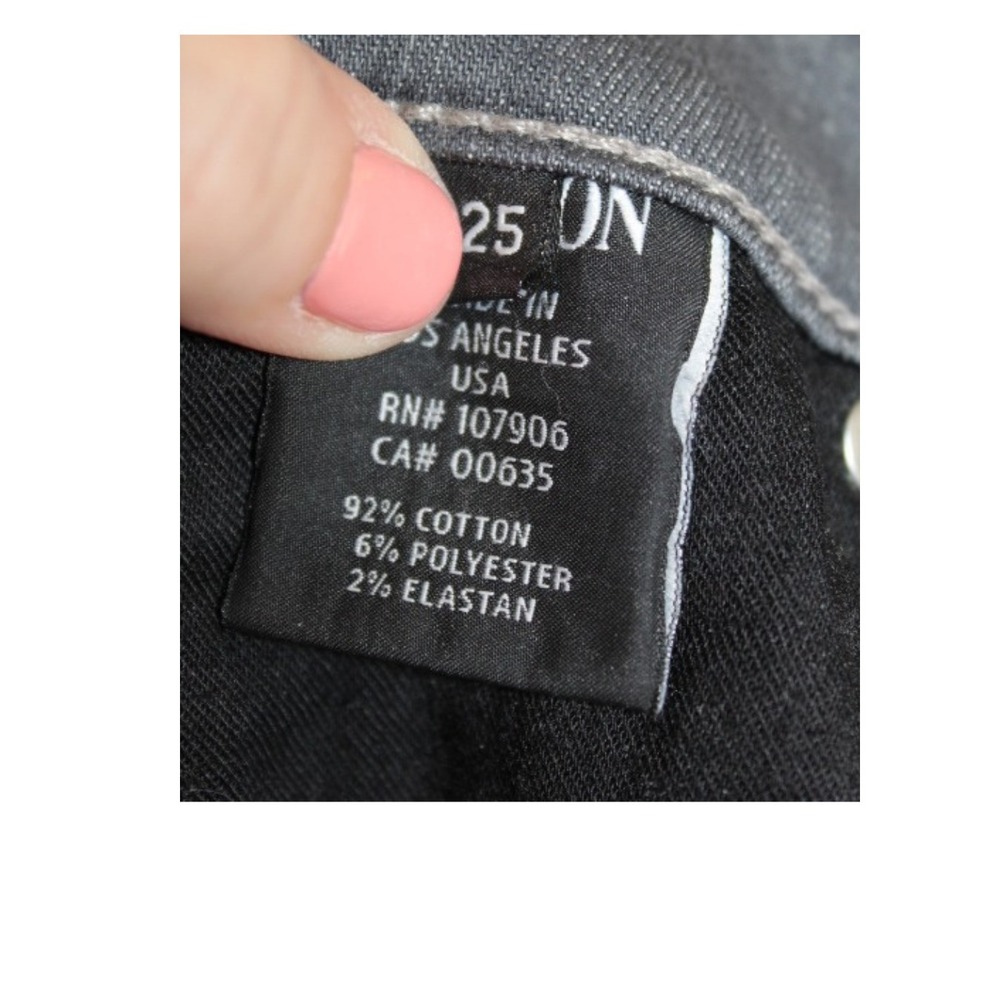 Hudson Collin midrise skinny jeans in black denim, women's size 25 - Picture 4 of 7